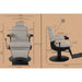 HAWK gray hydraulic barber chair with vintage diamond-stitched upholstery for professional barbers