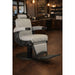 HAWK gray hydraulic barber chair with vintage diamond-pattern upholstery for professionals.