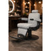 HAWK gray hydraulic barber chair with quilted upholstery and vintage design.