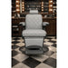 HAWK gray hydraulic barber chair with diamond stitching, vintage-style professional barbershop chair