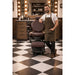 Barber chair VOLT brown, electric height-adjustable with footrest, foldable, premium comfort for barbershops