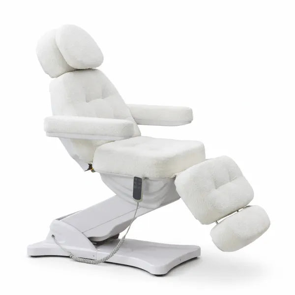 Elektrische Kosmetikliege MODERN mit 3 Motoren, höhenverstellbar, kompakte Massageliege in Weiß