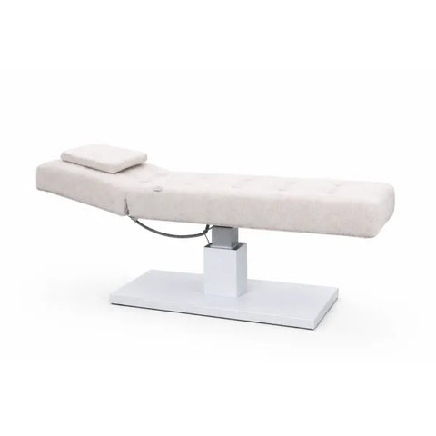 FLAT ELEMENT Elektrische Massageliege mit 1 Motor, individuelle Polsterung, beige Bezug, Metallbasis