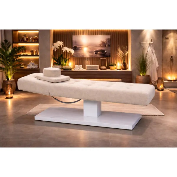 FLAT ELEMENT elektrische Massageliege im Spa-Bereich, 1 Motor, Individuelle Polsterung, Premium-Auftritt.