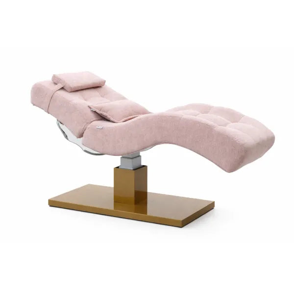 Premium Elektrische Massageliege ELEMENT mit individueller Polsterung auf goldener Basis für Spa & Wellness