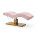 Premium Elektrische Massageliege ELEMENT mit rosa Polsterung, verstellbarer Liegefläche und goldener Basis