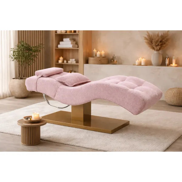 Premium Elektrische Massageliege ELEMENT in Rosa, 1 Motor, individuelle Polsterung, Spa-Design