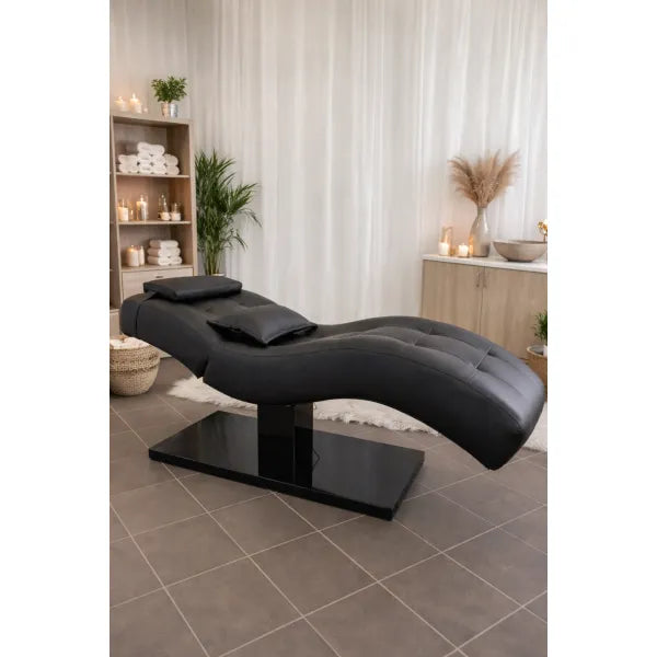 Premium Elektrische Massageliege ELEMENT mit 1 Motor, individuelle Polsterung, schwarzer Spa-Liege im Studio
