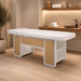 INDUS spa cosmetic bed with hydraulic backrest and storage shelves - white/oak
