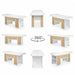 INDUS spa cosmetic bed with hydraulically adjustable backrest and storage shelves, white with oak accents.