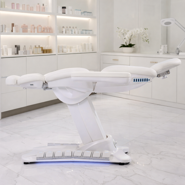 Beheizbare Kosmetikliege mit LED, Massagefunktion und 4 Motoren – GIR+ Luxus-Behandlungsliege