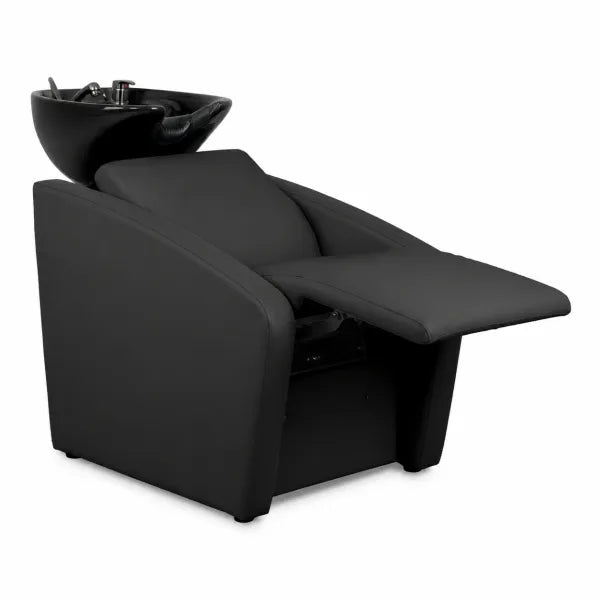 ELUNE AIR Rückwärtswaschsessel Schwarz mit Waschbecken – Premium Friseur-Waschsessel mit Massage