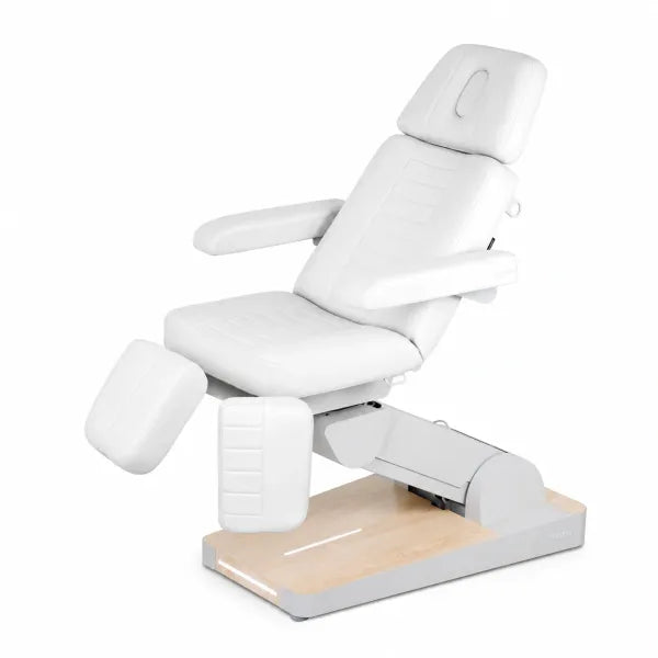 Nuuna P3 Grand Relax Rotation – Elektrischer Podologiestuhl mit 3 Motoren, 180° Rotation und Heizung (weiß)