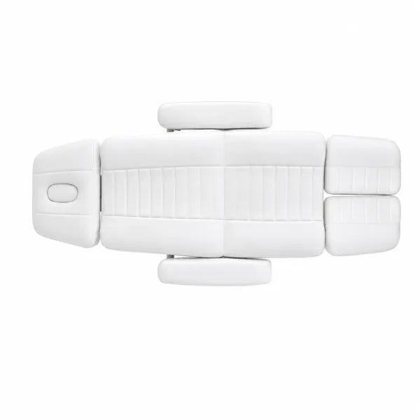 Weißer Fußpflegestuhl Nuuna P3 Grand Relax Rotation mit 3 Motoren, 180 Grad Drehung und Heizung