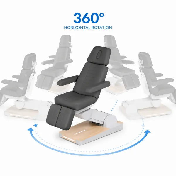 Elektrischer Fußpflegestuhl Nuuna P3 Grand Relax Rotation – Podologiestuhl mit 3 Motoren, 180° Rotation und Heizung