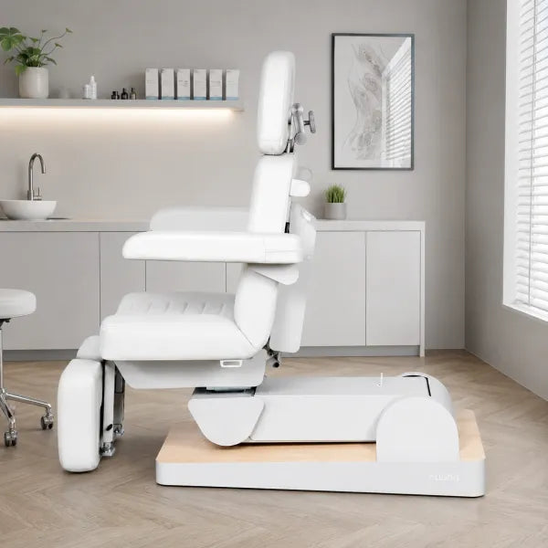 Nuuna P3 Grand Relax Rotation: elektrischer Podologiestuhl mit 3 Motoren, 180° Drehung und Heizung
