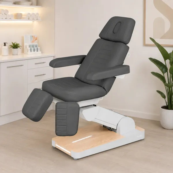 Nuuna P3 Grand Relax Rotation – elektrischer Fußpflegestuhl mit 3 Motoren, 180° Rotation und Heizung.