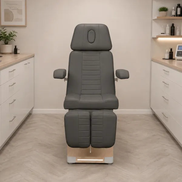 Nuuna P3 Grand Relax Rotation: Elektrischer Fußpflegestuhl mit 3 Motoren, 180° Rotation und Heizung.