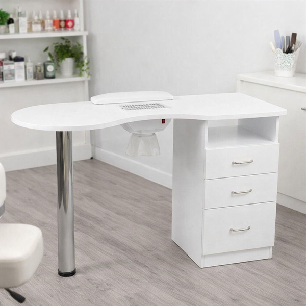 Nageltisch Digit mit integriertem Absaugsystem, Manikürtisch Weiß aus Holz - Tiptop - Einrichtung