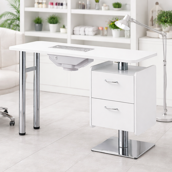 Nageltisch mit Absaugungsfunktion, Maniküretisch Hale in Weiß - Tiptop - Einrichtung