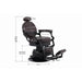 VOLT Braun barber chair, electric height adjust, foldable arms, premium comfort footrest for professional barbershops