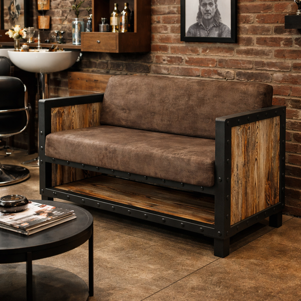 Friseur-Wartebereich Treg in Altes Braun, Buchablagefläche für Friseurläden - Tiptop - Einrichtung