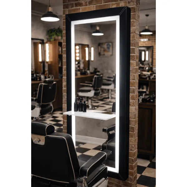 Friseur Bedienplatz mit LED-Beleuchtung, Friseurarbeitsplatz Roger - Tiptop - Einrichtung
