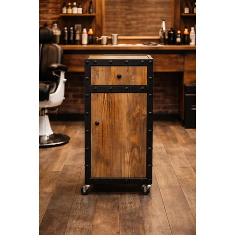 Arbeitswagen Gath - Friseur Trolley mit Metallrahmen und Holzlaminat - Tiptop - Einrichtung
