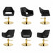 Luxuriöser Friseur-Stuhl WEDGE in Schwarz mit goldener Basis – moderner Profi-Stylingstuhl für Friseursalons