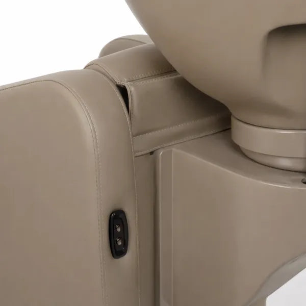 VELARIS AIR Earth Friseurwaschbecken mit elektrischer Fußstütze - mocha-Beige Luxus-Design