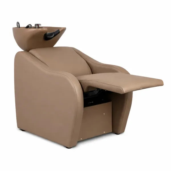 VELARIS AIR Earth Friseur-Waschbecken in Beige-Mocha mit elektrischer Fußstütze