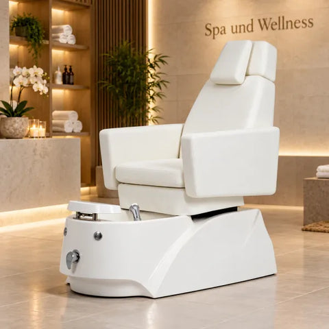 SPA Pediküre Sessel, Pediküre Stuhl mit Waschbecken Gentel Luxus-Fußpflegewanne, LED-Beleuchtung in Weiß - Tiptop - Einrichtung