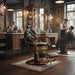 Barber stuhl In Schwarz-Gold, Herren Friseurstuhl Check, Barbershop stuhl - Tiptop - Einrichtung