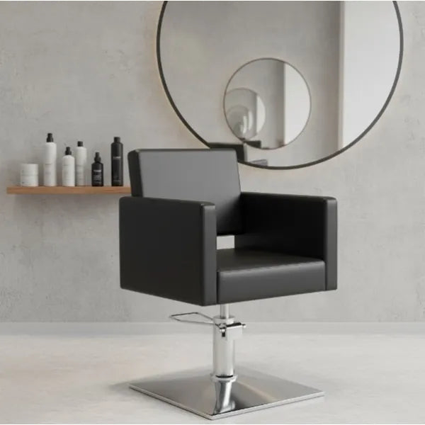 Friseurstuhl in eleganter Schwarz-Farbe, Luxuriöser Friseur stuhl Christy - Tiptop - Einrichtung