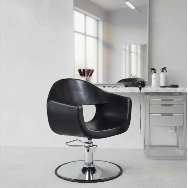 Friseurstuhl in eleganter Schwarz-Farbe, Luxuriöser Friseur stuhl Cindy - Tiptop - Einrichtung