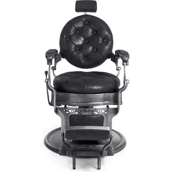 Eleganter Barber stuhl in Schwarz, Herren Friseurstuhl Clint, für Stil und Eleganz in Ihrem Barbershop.