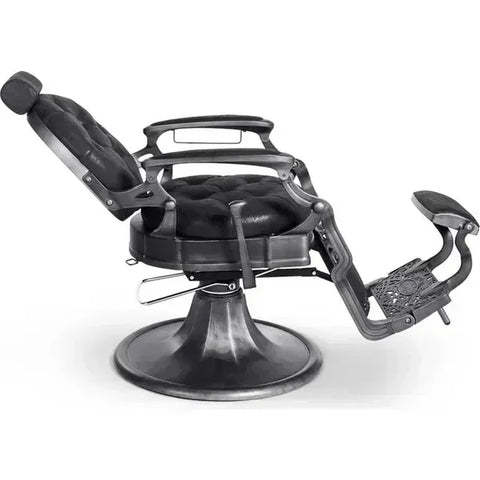 Eleganter Barber stuhl in Schwarz, Herren Friseurstuhl Clint, ideal für Stil und Eleganz in Ihrem Salon.