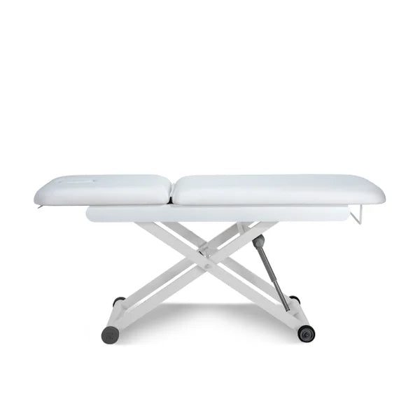 DRACO electric cosmetic table, professional massage and spa bed with 1 motor, white adjustable lift on wheels
