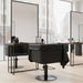 Friseurstuhl in eleganter Schwarz-Farbe, Luxuriöser Friseur stuhl Egan - Tiptop - Einrichtung