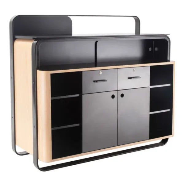 Friseur Rezeption, Empfangstheke Erin, LED-Beleuchtung und Schubladen - Tiptop - Einrichtung