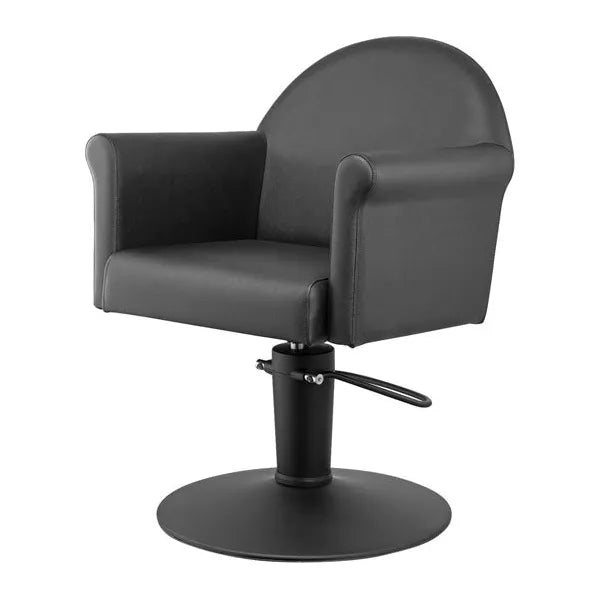 Friseurstuhl in eleganter Schwarz-Farbe, Luxuriöser Friseur stuhl Echo mit modernem Design für stilvolle Salons.