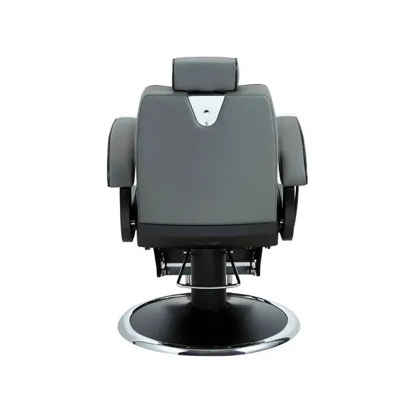 Eleganter 3x Luxuriöser Barber stuhl in Grau, Herren Friseurstuhl Hugo für stilvolle Salons und Barbershops.
