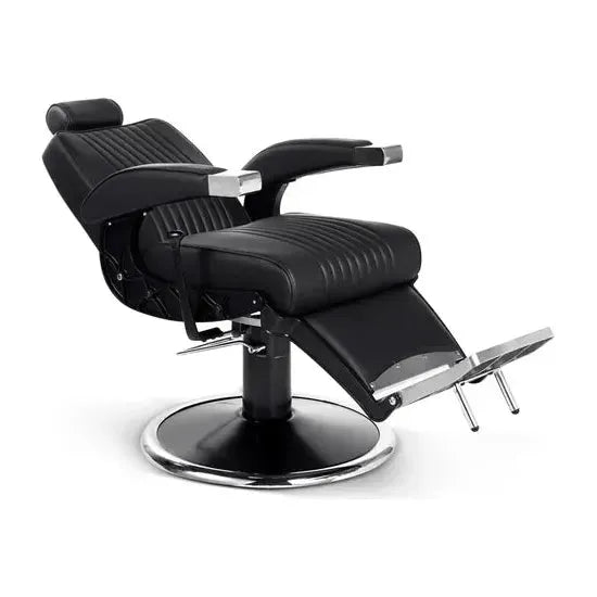 Herren Friseurstuhl in eleganter schwarzer Farbe - Barberstuhl Hugo - Tiptop - Einrichtung