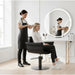 Friseurstuhl in eleganter Schwarz-Farbe, Luxuriöser Haarstyling- Friseur stuhl Phydram - Tiptop - Einrichtung