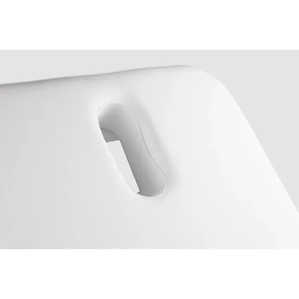 White INDUS spa cosmetic bed with curved backrest and integrated carry-handle cutout