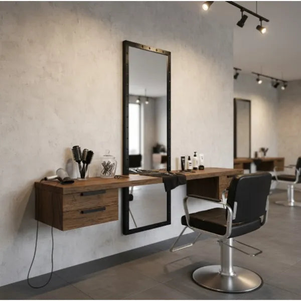 Friseur Bedienplatz mit Metallrahmen, Friseurarbeitsplatz Inik - Tiptop - Einrichtung