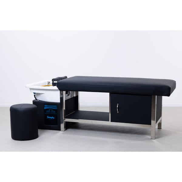 SIMPLY Head Spa Liege mit Keramikbecken – professionelle Kopfhaut-Wellness-Station.