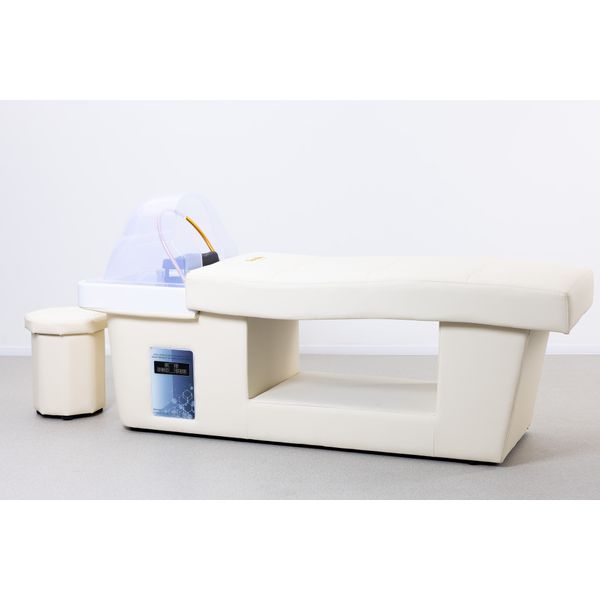 Weiße Luxus-Kopfspa-Behandlungsstation mit Acryl-Schale und bequemer Liegefläche für Spa und Wellness
