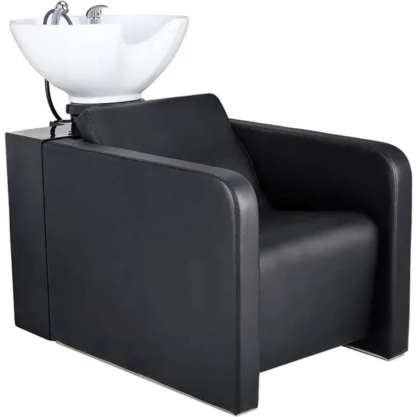 Friseur Waschbecken in elegantem Schwarz, Friseurwaschbecken Jacob mit ergonomischem Design für höchsten Komfort.