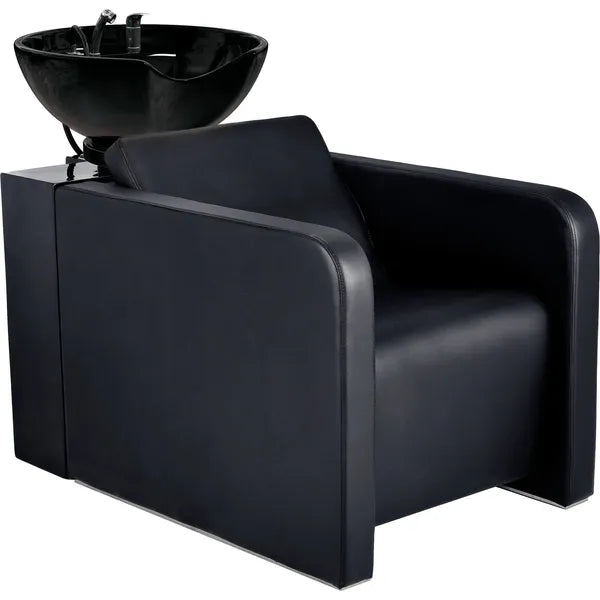 Friseur Waschbecken in elegantem Schwarz, Friseurwaschbecken Jacob bietet höchsten Komfort und stilvolles Design für Profis.
